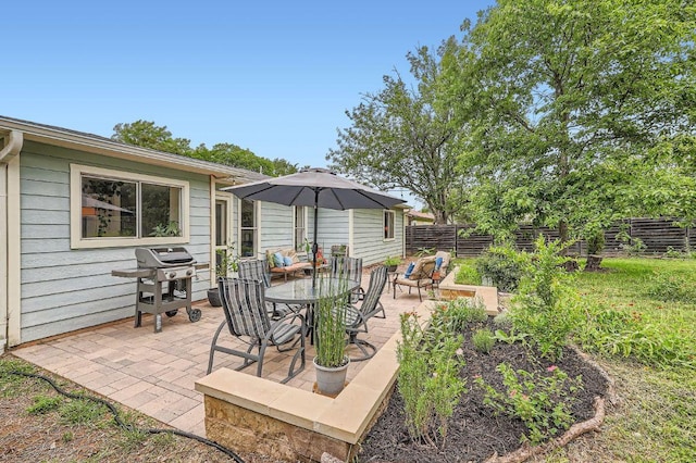 view of patio featuring grilling area