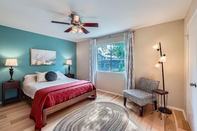 7605 Clydesdale Dr, Austin, TX 78745 - bedroom featuring light wood-style floors and ceiling fan