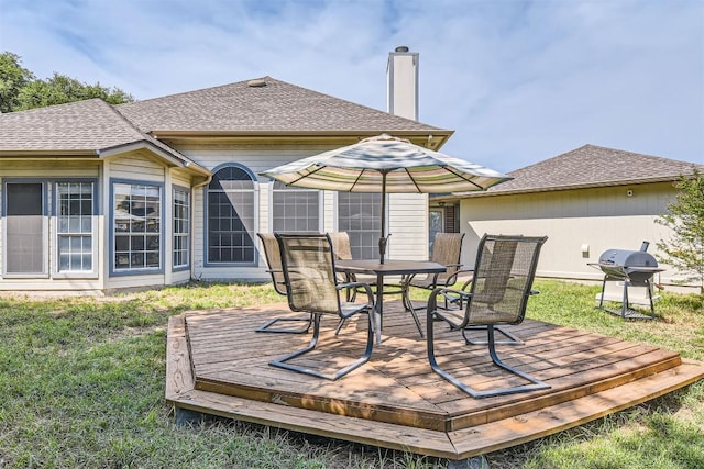 103 Savin Rise Ct, Pflugerville, TX 78660 - wooden deck featuring a grill and outdoor dining space