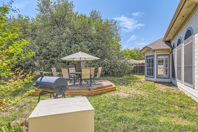 103 Savin Rise Ct, Pflugerville, TX 78660 - view of yard featuring outdoor dining space and a wooden deck