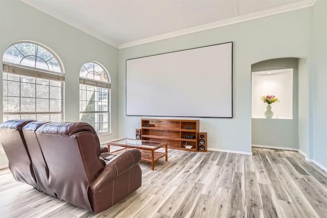 103 Savin Rise Ct, Pflugerville, TX 78660 - home theater with wood finished floors and ornamental molding