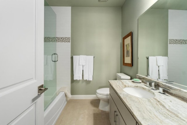 6605 W Courtyard Dr, Austin, TX 78730 - bathroom with toilet, tile patterned floors, vanity, and baseboards