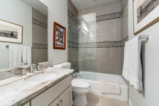6605 W Courtyard Dr, Austin, TX 78730 - full bath with toilet, vanity, tile patterned flooring, and bathtub / shower combination