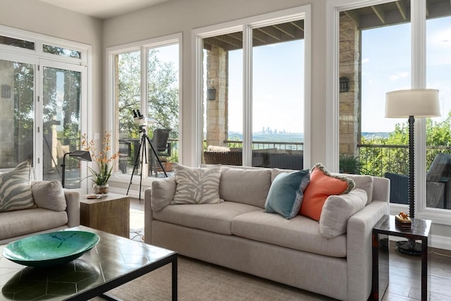 6605 W Courtyard Dr, Austin, TX 78730 - sunroom with healthy amount of natural light and wood finished floors