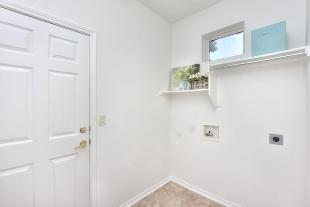 221 Bonham Loop, Georgetown, TX 78633 - washroom featuring electric dryer hookup, hookup for a washing machine, and baseboards