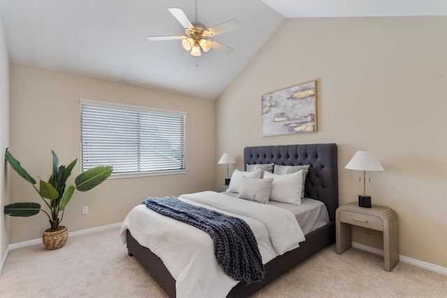 401 Buttercup Creek Blvd Unit 1005, Cedar Park, TX 78613 - carpeted bedroom featuring lofted ceiling, baseboards, and ceiling fan