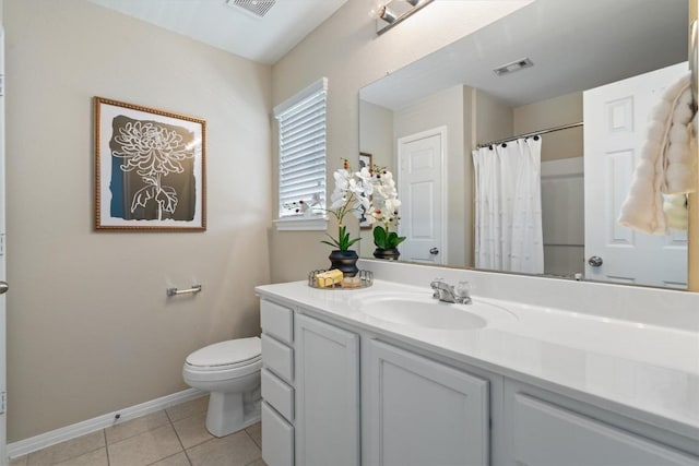 401 Buttercup Creek Blvd Unit 1005, Cedar Park, TX 78613 - bathroom featuring tile patterned floors, baseboards, toilet, vanity, and a shower with curtain