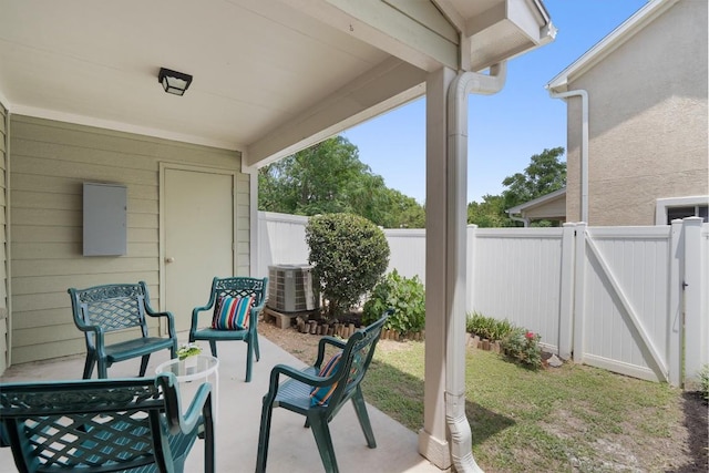 401 Buttercup Creek Blvd Unit 1005, Cedar Park, TX 78613 - view of patio featuring central air condition unit and a fenced backyard