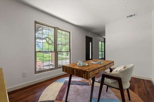 3605 Tallison Ter, Austin, TX 78704 - office featuring dark wood finished floors