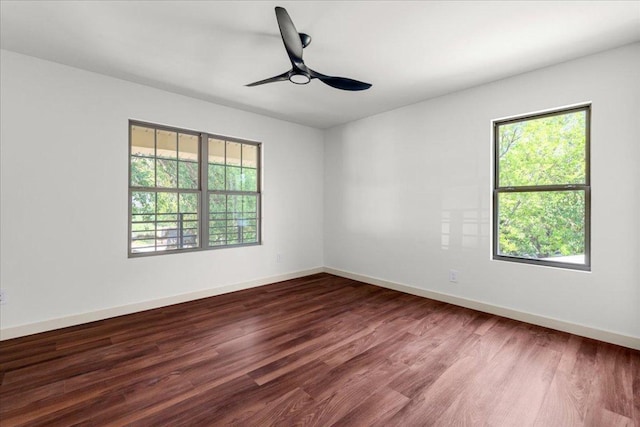 3605 Tallison Ter, Austin, TX 78704 - unfurnished room with plenty of natural light, wood finished floors, and a ceiling fan