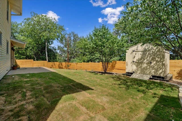 3605 Tallison Ter, Austin, TX 78704 - fenced backyard featuring a storage unit and a patio