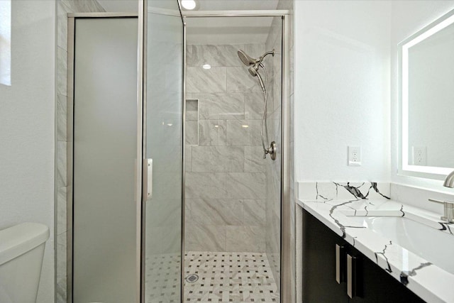 710 E 2nd St, Elgin, TX 78621 - bathroom with vanity and a stall shower