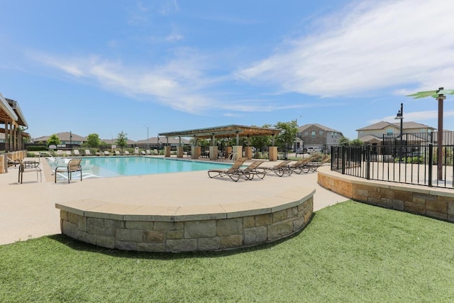 200 Waterway Ave, Hutto, TX 78634 - community pool featuring a patio and a pergola