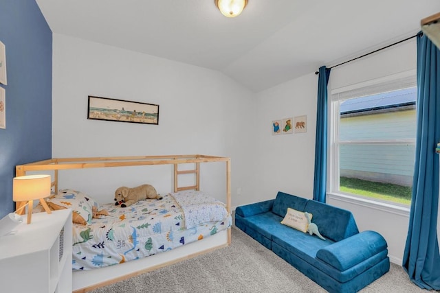200 Waterway Ave, Hutto, TX 78634 - carpeted bedroom with lofted ceiling and baseboards