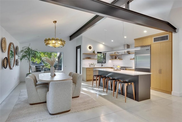 2901 S 5th St, Austin, TX 78704 - dining area featuring a chandelier, recessed lighting, and baseboards