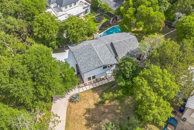 2502 Side Cv, Austin, TX 78704 - view from above of property featuring a pool area