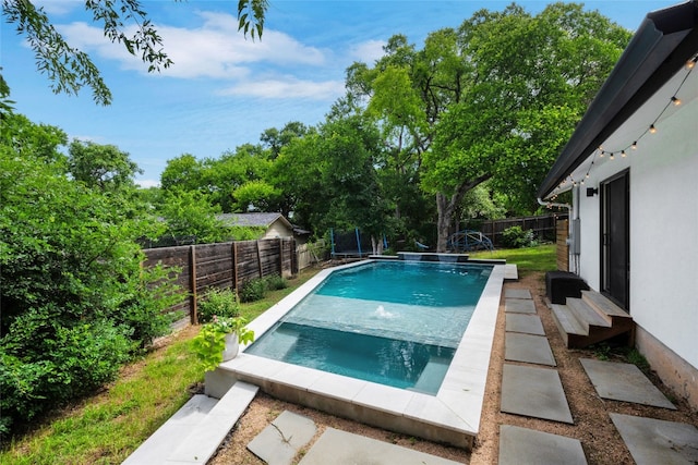 2502 Side Cv, Austin, TX 78704 - view of pool with a fenced backyard and entry steps