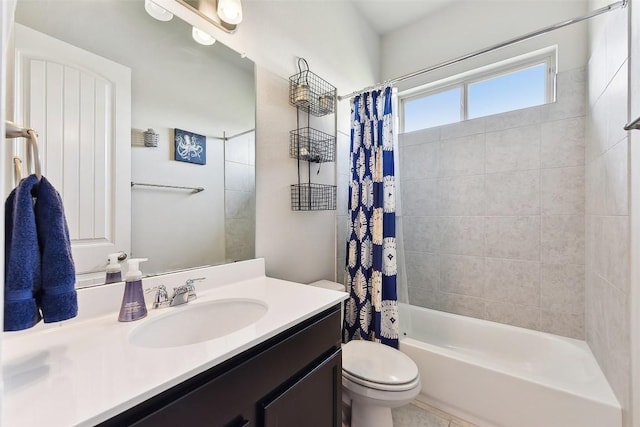 125 Redtail Ln, Leander, TX 78641 - full bathroom featuring vanity, shower / bath combo, and toilet