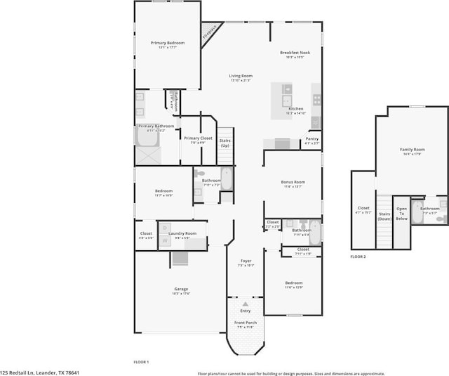 125 Redtail Ln, Leander, TX 78641 - property floor plan