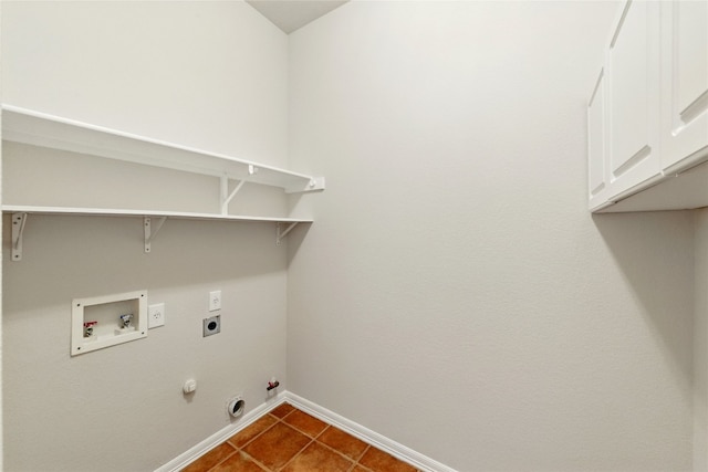 1607 Mesa Verde Dr, Round Rock, TX 78681 - laundry area with cabinet space, baseboards, hookup for a washing machine, hookup for a gas dryer, and hookup for an electric dryer