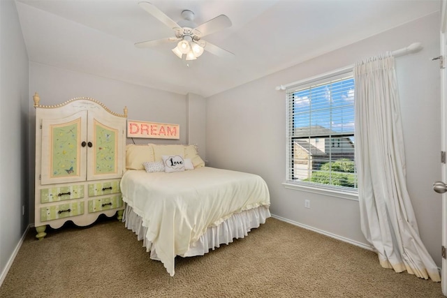 361 Stone View Trl, Austin, TX 78737 - bedroom featuring carpet, baseboards, and ceiling fan