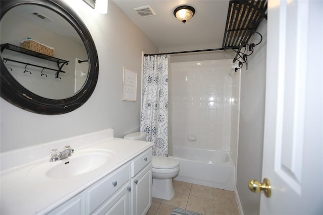 1401 Brixey Cv, Austin, TX 78754 - bathroom featuring vanity, tile patterned flooring, and shower / bath combination with curtain