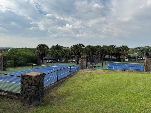 3318 Bay W Blvd, Horseshoe Bay, TX 78657 - view of tennis court featuring a gazebo