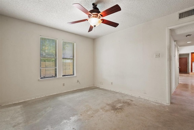 3317 William Cannon Dr Unit A, Austin, TX 78745 - unfurnished room featuring concrete flooring, a textured ceiling, and ceiling fan