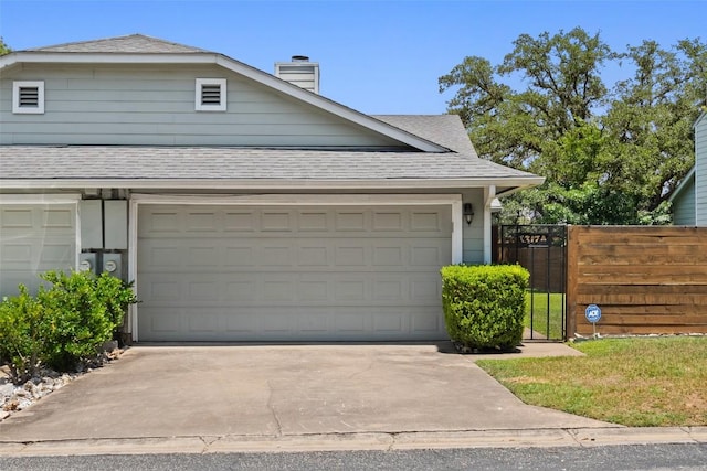 3317 William Cannon Dr Unit A, Austin, TX 78745 - view of front of house with roof with shingles, a chimney, and concrete driveway