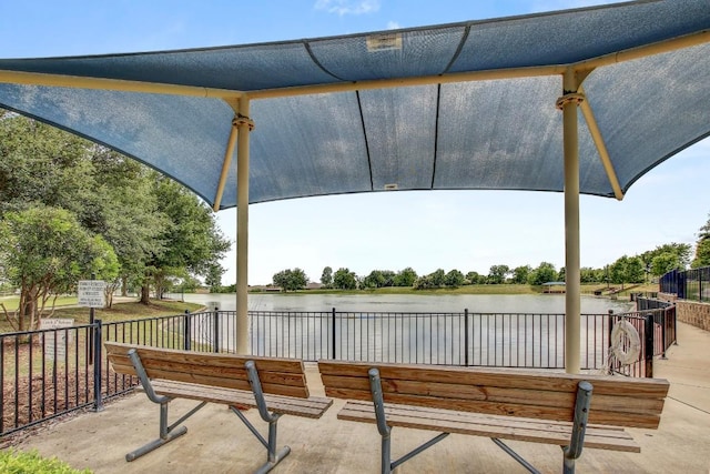 122 Coffee Mill Creek Rd, Georgetown, TX 78633 - view of patio with a water view and fence