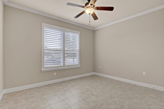 122 Coffee Mill Creek Rd, Georgetown, TX 78633 - unfurnished room featuring plenty of natural light, ornamental molding, a ceiling fan, and baseboards