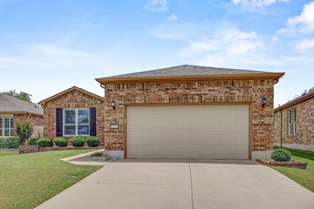 122 Coffee Mill Creek Rd, Georgetown, TX 78633 - view of front of house featuring concrete driveway, brick siding, and a front lawn