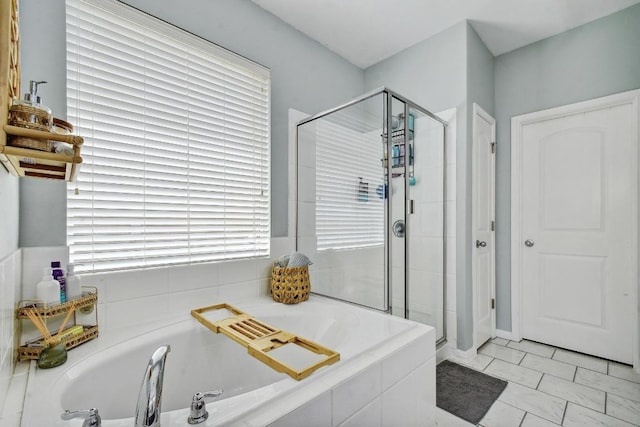 410 Easton Dr, San Marcos, TX 78666 - full bathroom featuring a stall shower and a bath