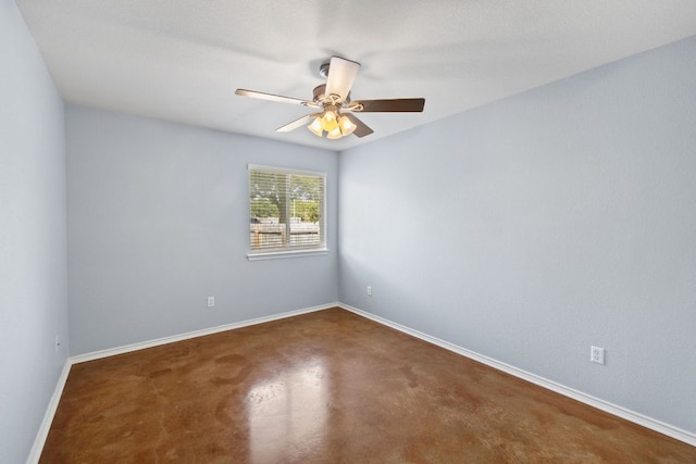 3321 Winding River Trl, Round Rock, TX 78681 - empty room with ceiling fan, baseboards, and finished concrete flooring