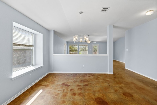 3321 Winding River Trl, Round Rock, TX 78681 - unfurnished room featuring a chandelier and baseboards