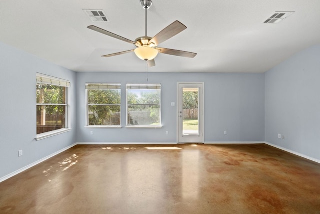 3321 Winding River Trl, Round Rock, TX 78681 - unfurnished room with concrete flooring, a ceiling fan, and baseboards