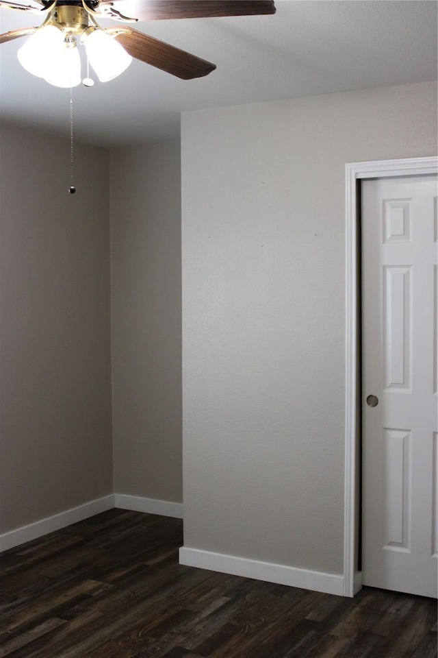 18354 Basket Flower Bnd, Elgin, TX 78621 - spare room with ceiling fan and dark wood-type flooring