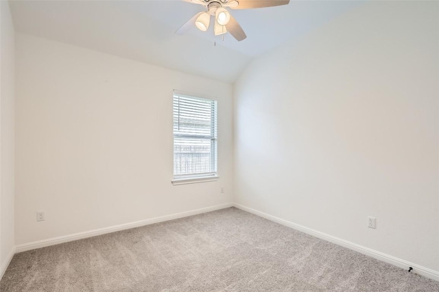 552 Windom Way, Georgetown, TX 78626 - unfurnished room with carpet flooring, baseboards, ceiling fan, and lofted ceiling