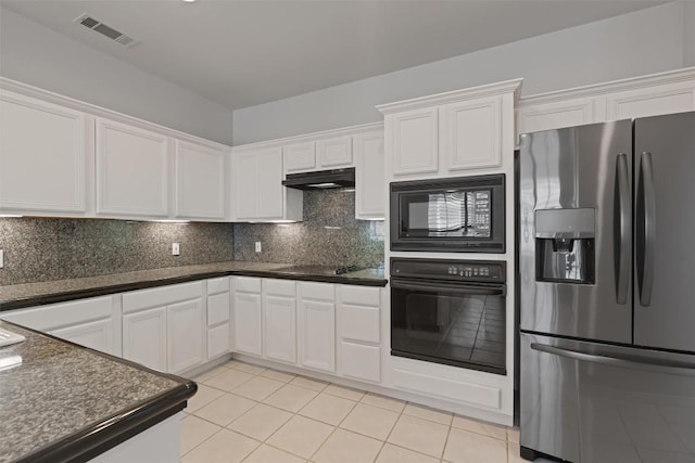 11558 Spicewood Pkwy Unit 7, Austin, TX 78750 - kitchen featuring black appliances, under cabinet range hood, and white cabinets