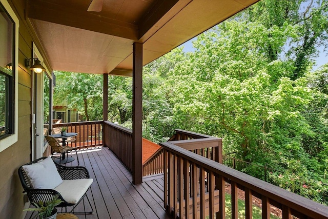 4608 Windy Brook Dr Unit B, Austin, TX 78723 - wooden terrace featuring ceiling fan