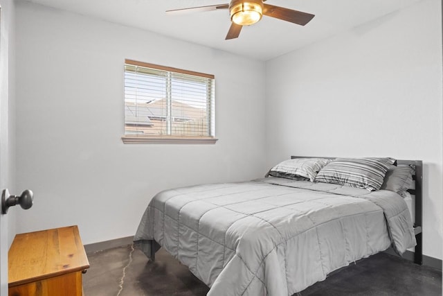 407 Osman Dr, Killeen, TX 76542 - bedroom featuring concrete flooring, baseboards, and ceiling fan