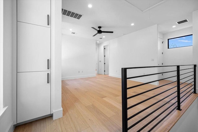5409 Ave G Ave, Austin, TX 78751 - empty room featuring attic access, recessed lighting, light wood-type flooring, baseboards, and a ceiling fan