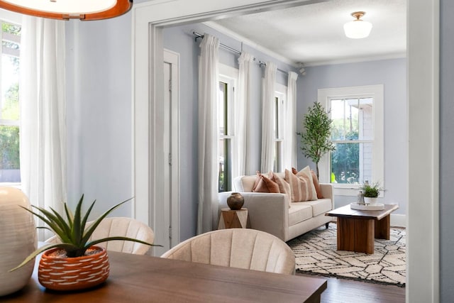 4536 Duval St Unit 2, Austin, TX 78751 - dining area with wood finished floors and ornamental molding