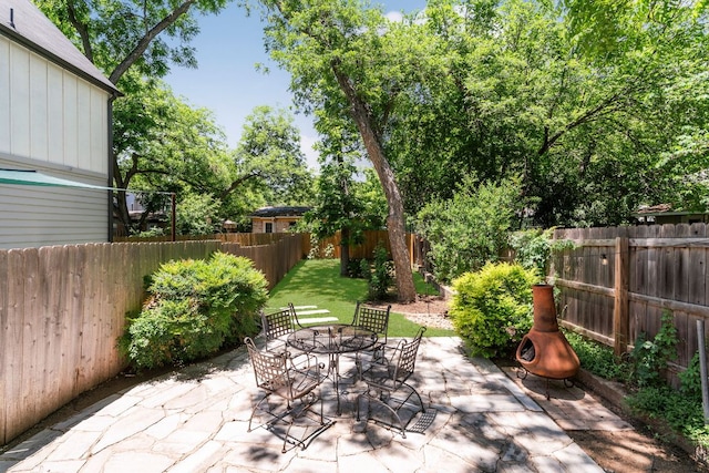 4536 Duval St Unit 2, Austin, TX 78751 - fenced backyard featuring a patio and outdoor dining area