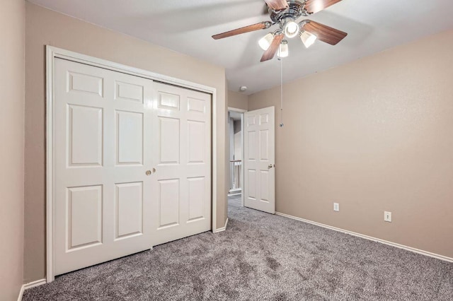 10517 S Canoa Hills Trl, Austin, TX 78717 - unfurnished bedroom with carpet floors, a closet, and ceiling fan