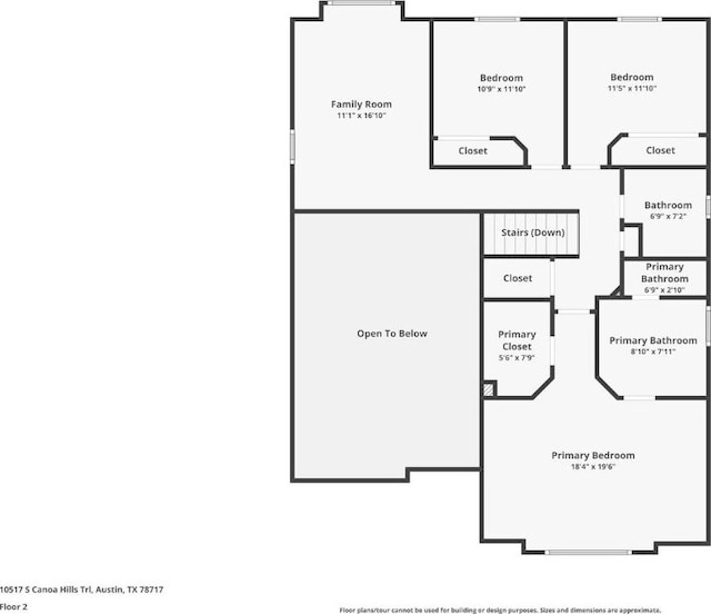 10517 S Canoa Hills Trl, Austin, TX 78717 - view of home floor plan