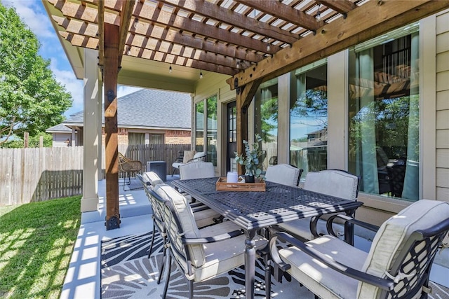 607 Westbury Ln, Georgetown, TX 78633 - view of patio / terrace with a pergola and outdoor dining space