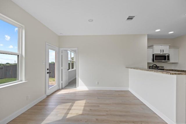 13221 Cabinet Dr, Manor, TX 78653 - unfurnished living room featuring light wood-style flooring and recessed lighting