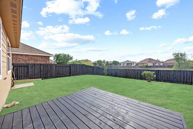 deck with a residential view