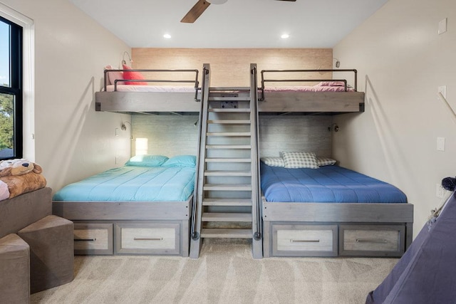 2510 Belaire E Ln, Granite Shoals, TX 78654 - bedroom with carpet, recessed lighting, and ceiling fan